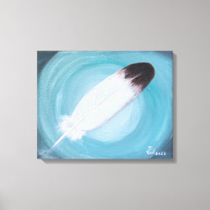 Native American Eagle Feather Turquoise  Canvas Pr Print