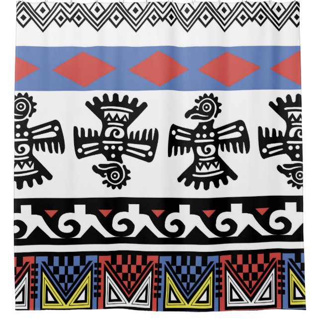 Native American Ethnic Illustration Shower Curtain (Front)