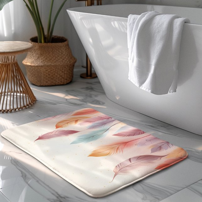 Native American Feather Background Indian Tribal Bath Mat (Creator Uploaded)