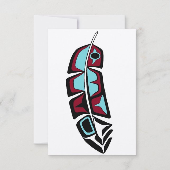 Native American Feather Greeting Card (Front)