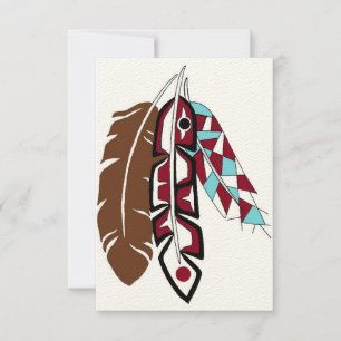 Native American Feathers Greeting Card
