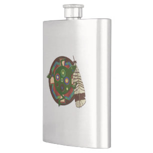 Native American Folk Frog Hip Flask