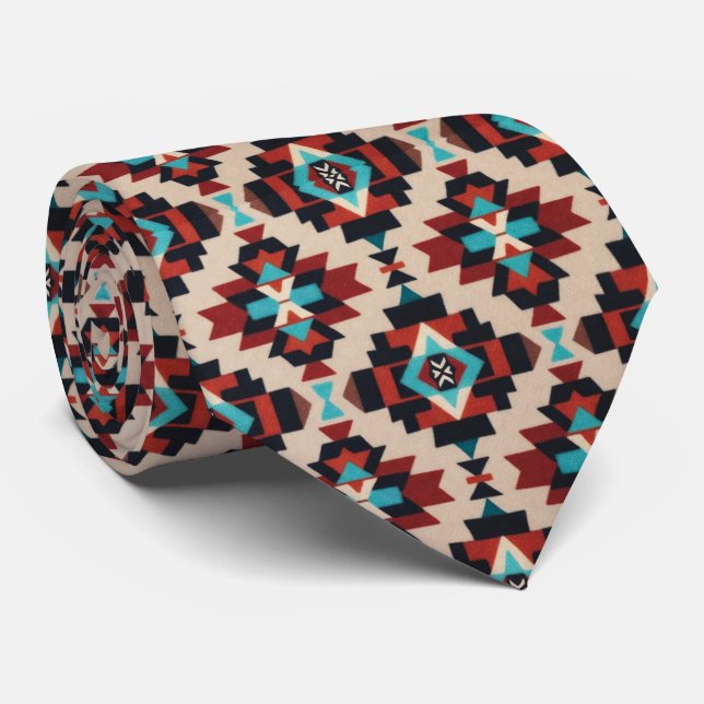 Native American Geometric Tie (Rolled)