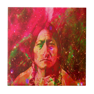 Native American Ghost of Sitting Bull Tile