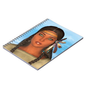 Native American Girl Spiral Notebook