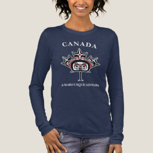 Native American Haida Art Beaver Maple Leaf Tri-Blend Shirt
