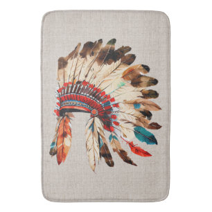 Native American Headdress Bath Mat