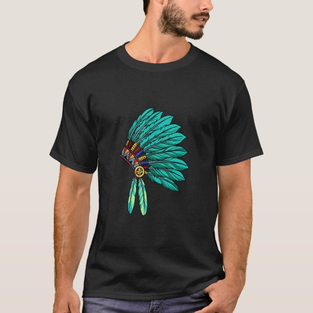 Native American Headdress Indian Pride T-Shirt (Front)