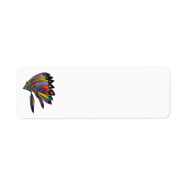 Native American Headdress Return Address Label (Front)