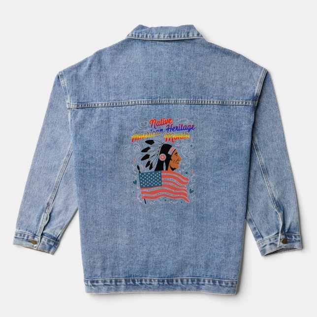 Native American Heritage Month Pride Denim Jacket (Back)