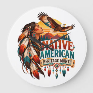 Native American Heritage Month Tribute Large Clock