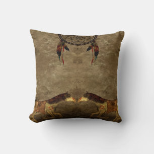 Native American Horses & Dream Catcher Cushion