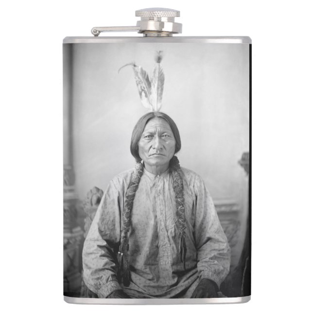 Native American Icon: Lakota Leader Sitting Bull   Hip Flask (Front)