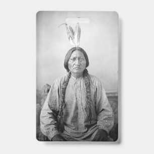Native American Icon: Lakota Leader Sitting Bull   ID Badge