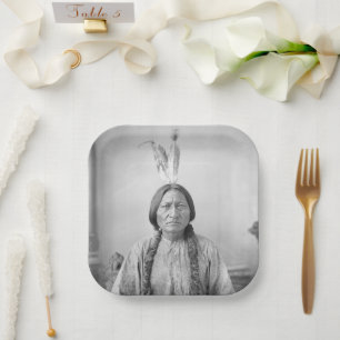 Native American Icon: Lakota Leader Sitting Bull   Paper Plate