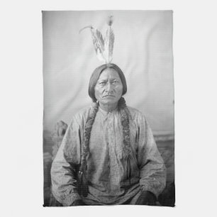 Native American Icon: Lakota Leader Sitting Bull   Tea Towel