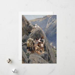 Native American Icons: Apache Warriors, US Cavalry Holiday Card