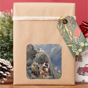 Native American Icons: Apache Warriors, US Cavalry Square Sticker