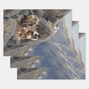 Native American Icons: Apache Warriors, US Cavalry Wrapping Paper Sheet