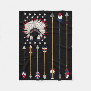 Native American Indian 4th Of July Indigenous Amer Fleece Blanket