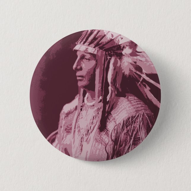 Native American Indian 6 Cm Round Badge (Front)