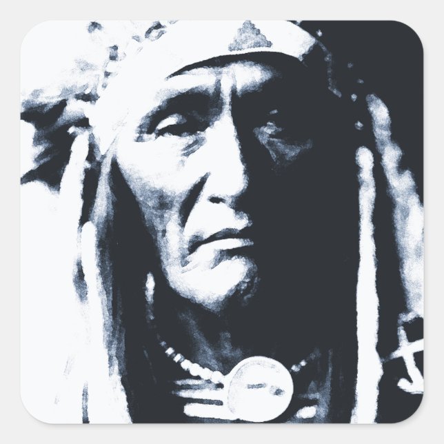 Native American Indian Apsaroke Square Sticker (Front)