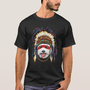Native American Indian Bichon Frise Dog Indigenous T-Shirt