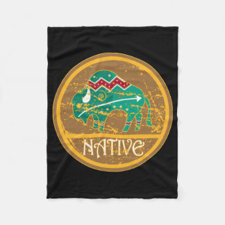 Native American Indian Buffalo Fleece Blanket