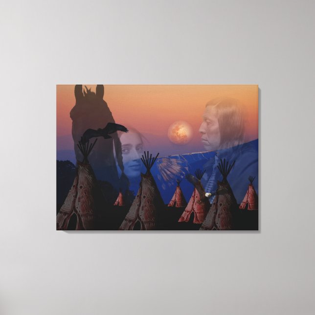 Native American Indian Chief Canvas Print (Front)