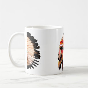 native american indian chief headdress (indian chi coffee mug