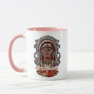 Native American Indian Chief Headdress Mug