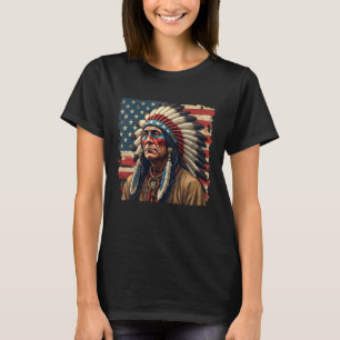 Native American Indian Chief Patriotic American T-Shirt