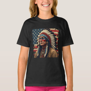 Native American Indian Chief Patriotic American T-Shirt