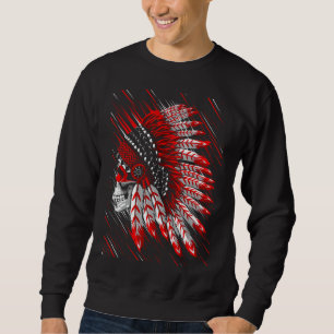 Native American Indian Chief Skull Motorcycle Head Sweatshirt