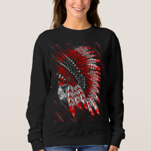 Native American Indian Chief Skull Motorcycle Head Sweatshirt