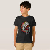 Native American Indian Chief Skull Motorcycle T-Shirt (Front Full)
