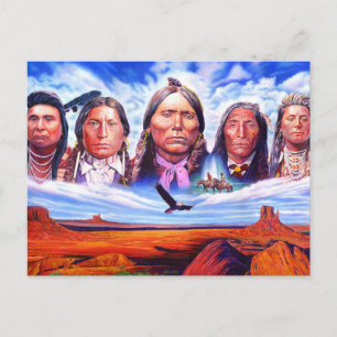 native american indian chiefs postcard