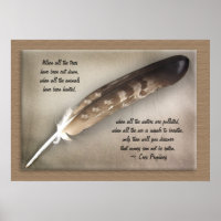 Native American Indian Cree Prophecy eagle feather