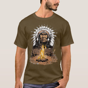 Native American Indian Headdress Chief Camp T-Shirt