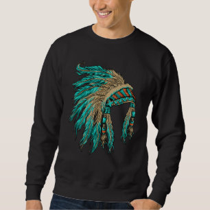 Native American Indian Headdress Costume Jewellery Sweatshirt