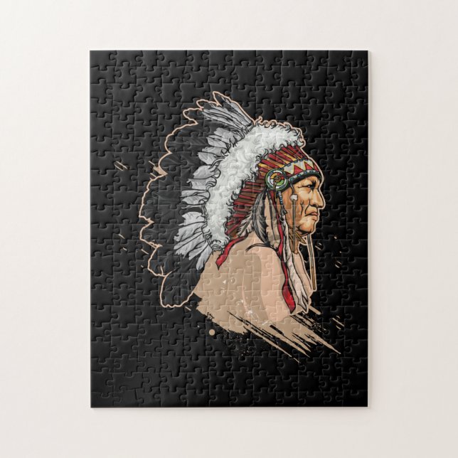 Native American Indian Headdress Jigsaw Puzzle (Vertical)