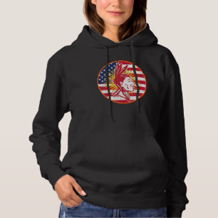 Native American Indian Headdress USA Flag Hoodie
