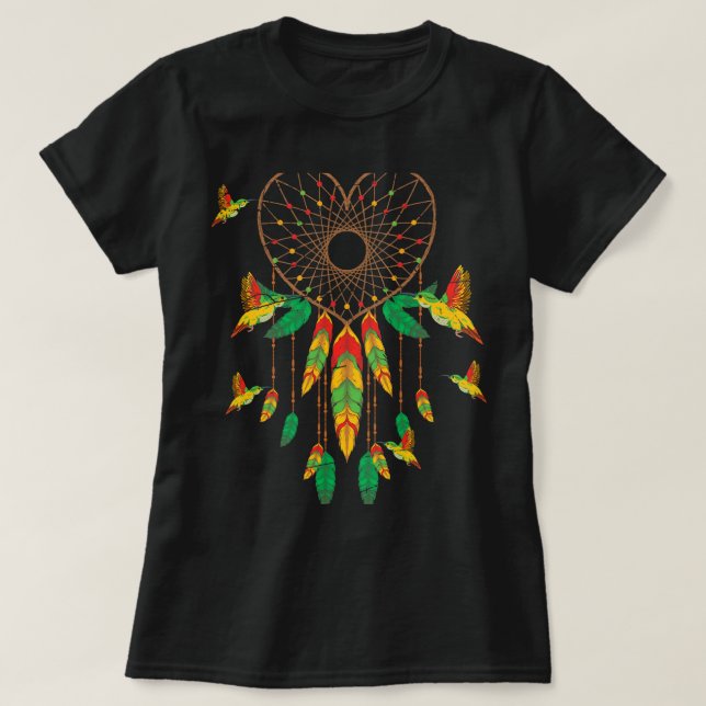 Native American Indian Indigenous Hummingbird Drea T-Shirt (Design Front)