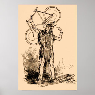 Native American Indian Iroquois Bicycle Poster