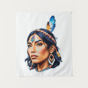 Native American Indian Lady Tapestry