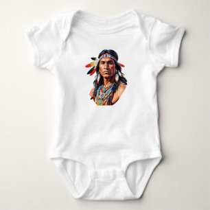 Native American Indian Man Baby Bodysuit