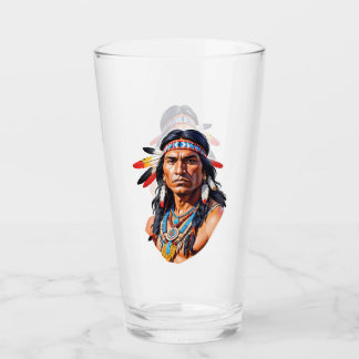 Native American Indian Man Glass