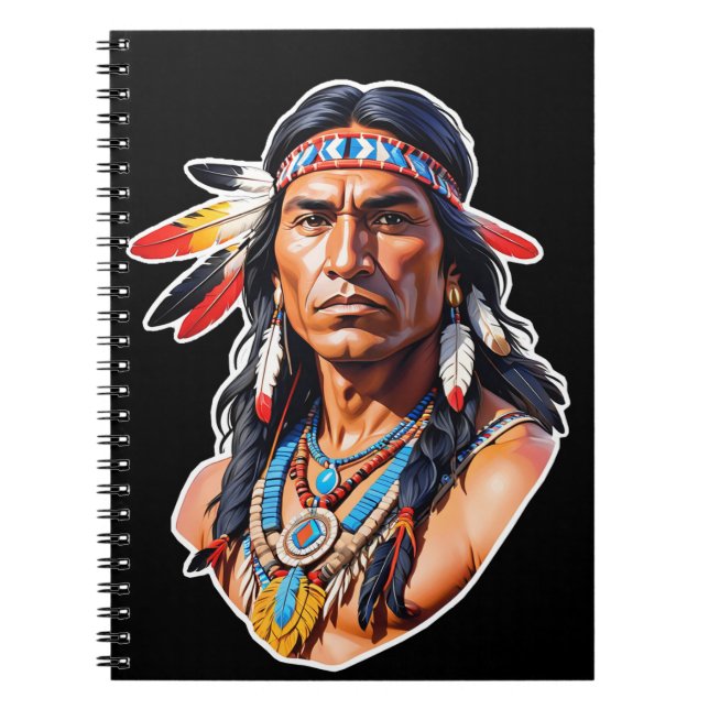 Native American Indian Man Notebook (Front)