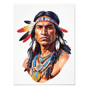 Native American Indian Man Photo Print