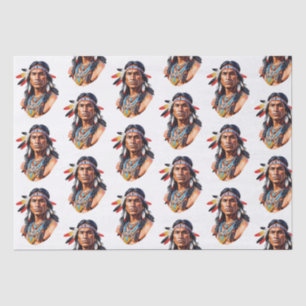 Native American Indian Man Tissue Paper